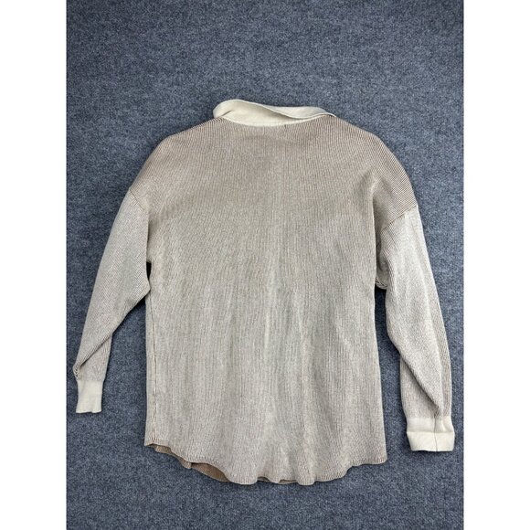 Bohme Sweater Womens Small Medium Button Up Collared Knit Top Front Pockets - Picture 7 of 7